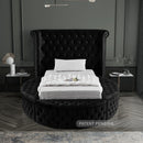 Luxus Black Velvet Twin Bed (3 Boxes)
