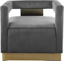 Armani Grey Velvet Accent Chair