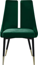 Sleek Green Velvet Dining Chair
