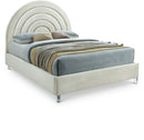 Rainbow Cream Velvet Queen Bed