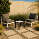 Nizuc White manufactured wood Outdoor Patio Aluminum End Table