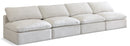 Plush Cream Velvet Standard Cloud Modular Sofa