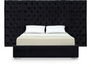 Grande Black Velvet Queen Bed (3 Boxes)
