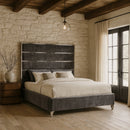 Zuma Grey Velvet King Bed