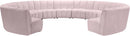 Infinity Pink Velvet 11pc. Modular Sectional