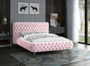 Delano Pink Velvet Queen Bed