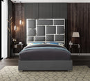 Milan Grey Faux Leather King Bed
