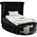 Luxus Black Velvet Twin Bed (3 Boxes)