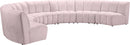 Infinity Pink Velvet 7pc. Modular Sectional