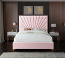 Eclipse Pink Velvet Queen Bed