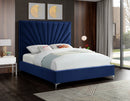 Eclipse Navy Velvet Full Bed