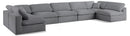 Serene Grey Linen Fabric Deluxe Cloud Modular Sectional
