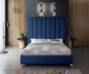 Via Navy Velvet Full Bed