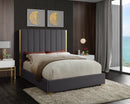 Becca Grey Velvet King Bed