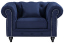 Chesterfield Navy Linen Chair