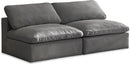 Cozy Grey Velvet Cloud Modular Armless Sofa