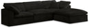 Cozy Black Velvet Cloud Modular Sectional