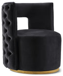 Theo Black Velvet Accent Chair