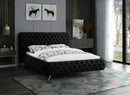 Delano Black Velvet Queen Bed
