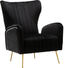 Opera Black Velvet Accent Chair