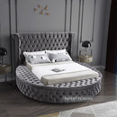 Luxus Grey Velvet Queen Bed (3 Boxes)