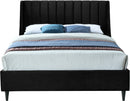 Eva Black Velvet Queen Bed