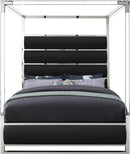 Encore Black Faux Leather King Bed (4 Boxes)