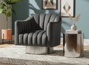 Farrah Grey Velvet Accent Chair