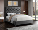 Cruz Grey Velvet King Bed
