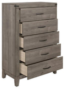 Woodrow 5 Drawer Chest in Gray 2042-9