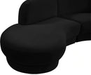 Rosa Black Velvet 3pc. Sectional (3 Boxes)