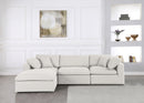 Serene Cream Linen Fabric Deluxe Cloud Modular Sectional