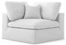 Serene Cream Linen Fabric Deluxe Cloud Corner Chair