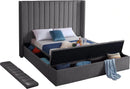 Kiki Grey Velvet King Bed (3 Boxes)