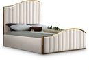 Jolie Cream Velvet Queen Bed (3 Boxes)