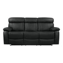Pendu Double Reclining Sofa in Black 8326BLK-3