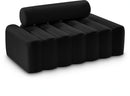 Melody Black Velvet Loveseat