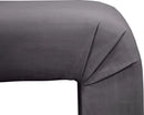 Minimalist Grey Velvet Bench