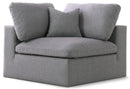 Serene Grey Linen Fabric Deluxe Cloud Corner Chair