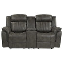 Centeroak Double Reclining Loveseat in Gray 9479BRG-2