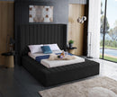 Kiki Black Velvet Queen Bed (3 Boxes)