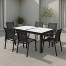 Nizuc White manufactured wood Outdoor Patio Aluminum Dining Table