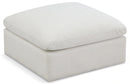 Plush Cream Velvet Standard Cloud Modular Ottoman