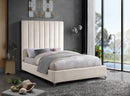 Via Cream Velvet King Bed