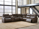 ModZ Power Reclining Sectional with Audio Console