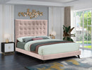 Elly Pink Velvet King Bed