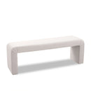 Minimalist Cream Velvet Bench