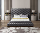Revel Grey Velvet Queen Bed (3 Boxes)