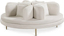 Circlet Cream Velvet Round Sofa Settee