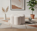 Daisy Cream Velvet Ottoman
